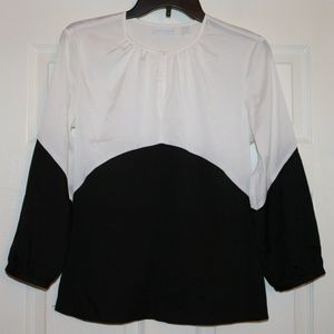 NEVER WORN NY&Co Black & White 3/4 Sleeve Blouse